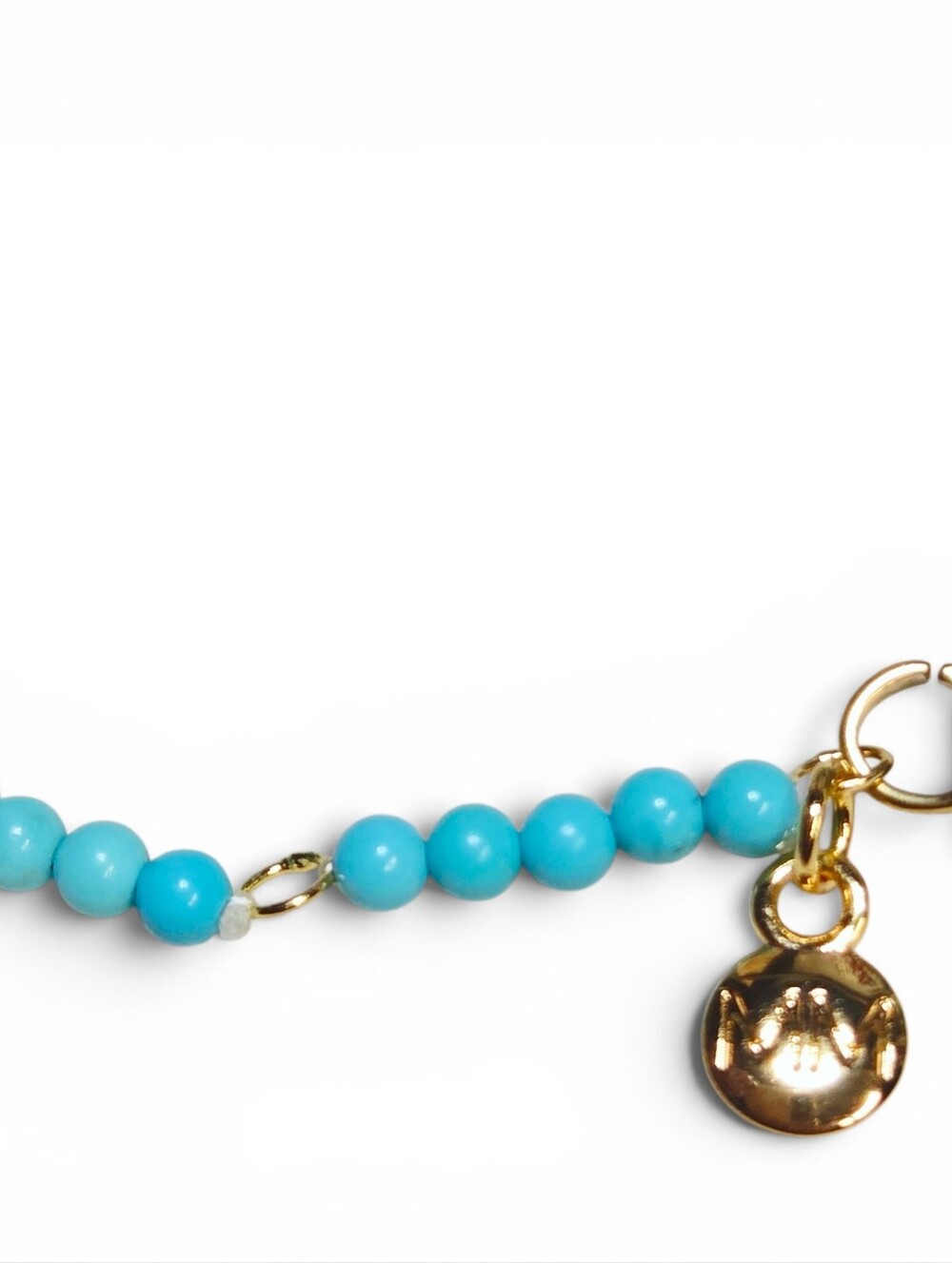 MAYAMAR Turquoise Color Necklace With Turquoise Gemstone Spacer Beads NEW - Picture 3 of 7